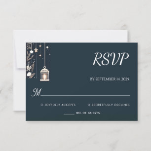 Rustic Forest Stars Snö Bright Winter Wedding OSA Kort