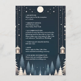 Rustic Forest Stars Snö Bright Winter Wedding Tilläggskort