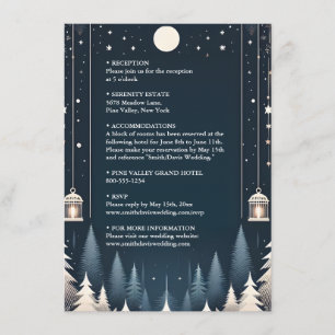 Rustic Forest Stars Snö Bright Winter Wedding Tilläggskort
