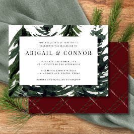 Rustic Forest Tartan Play Red Black Grönt White Inbjudningar