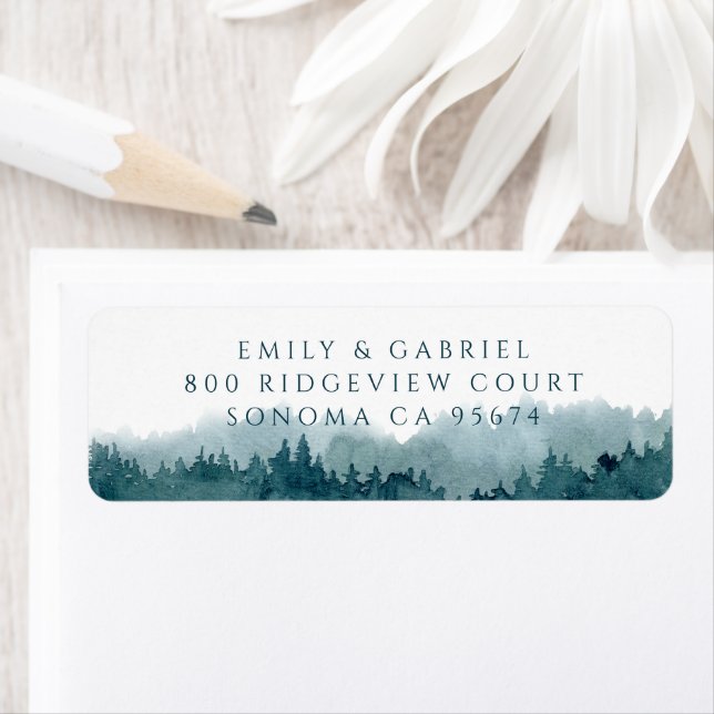 Rustic Forest Watercolor par Returadress Etikett (Insitu)