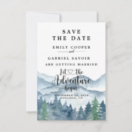 Rustic Forest Watercolor Wedding  Spara Datumet