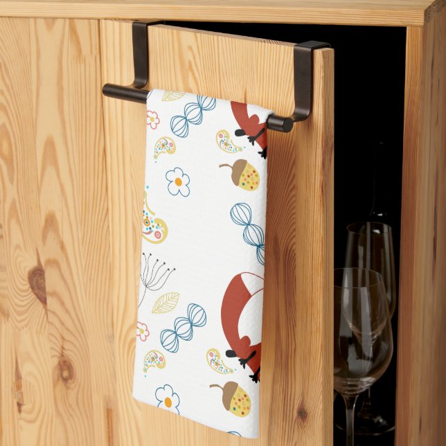 Rustic Forest Woodland Animals Fox Mönster Kökshandduk (Thirds Fold)