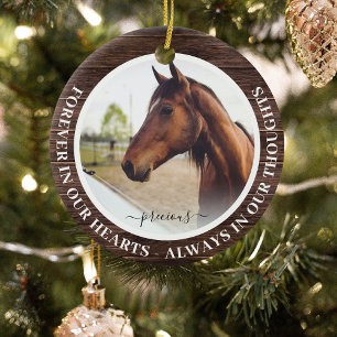 Rustic Forever i Hearts Horse Memorial Julgransprydnad Keramik