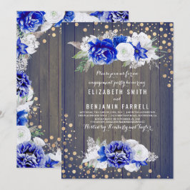 Rustic Förlovningsfest för marin Blommigt Inbjudningar