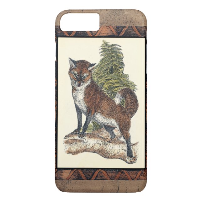 Rustic Fox Stepping på en Träd Trunk Case-Mate iPhone Skal (Baksida)