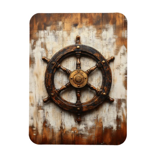Rustic Frakt Wheel bim Nautical Flexible Magnet (Vertikal)