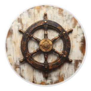 Rustic Frakt Wheel Helm Nautical Knopp