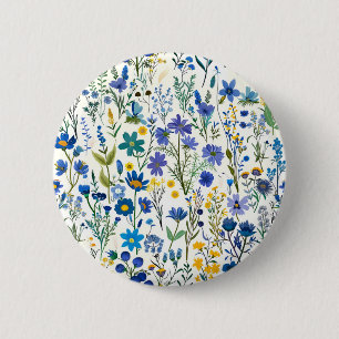 Rustic Fransk Blue Garden Wildblommor Knapp