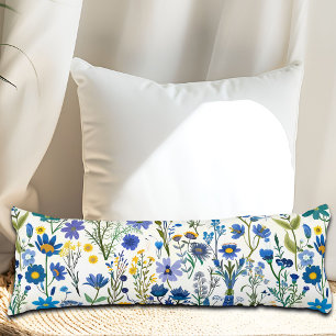Rustic Fransk Blue Garden Wildblommor Kroppskudde