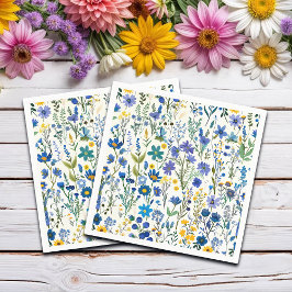 Rustic Fransk Blue Garden Wildblommor Pappersservett