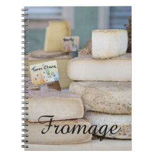 Rustic Fransk Cheese Selection Anteckningsbok Med Spiral
