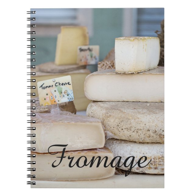 Rustic Fransk Cheese Selection Anteckningsbok Med Spiral (Framsidan)