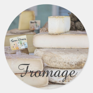 Rustic Fransk Cheese Selection Runt Klistermärke
