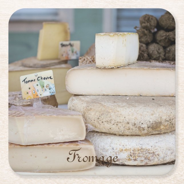 Rustic Fransk Cheese Selection Underlägg Papper Kvadrat (Framsidan)