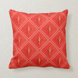 Rustic Fransk land fleur de lis diamant mönster Kudde
