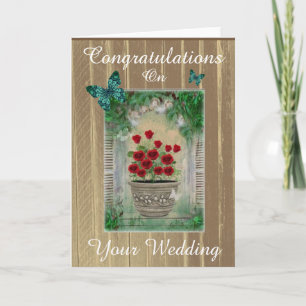 Rustic Fransk Land Grattis Bröllop Card Kort