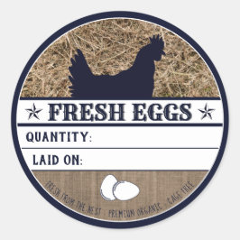 Rustic Fresh Chicken Eggs Western Hen Farm Anpassn Runt Klistermärke