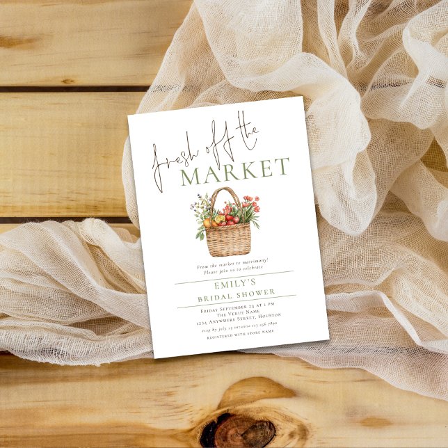 Rustic Fresh off the Market Sage Möhippa Inbjudningar (Skapare uppladdad)