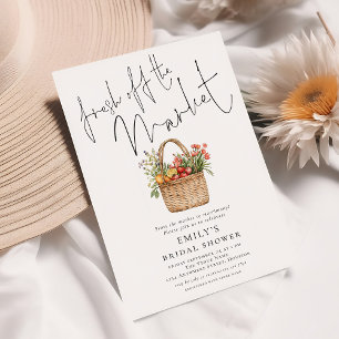 Rustic Fresh off the Market Script Möhippa Inbjudningar