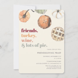 Rustic Friendsgiving middag Feast Party Inbjudningar