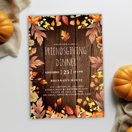 Rustic Friendsgiving Middag Thanksgiving Party Inbjudningar