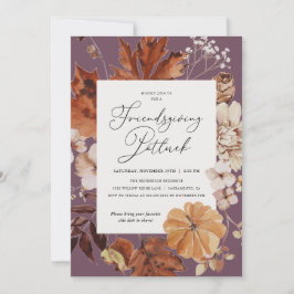 Rustic Friendsgiving Potluck Thanksgiving Inbjudningar