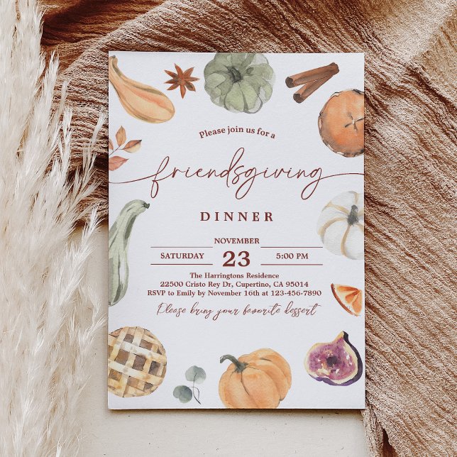 Rustic Friendsgiving Thanksgiving Middag Inbjudan (Skapare uppladdad)