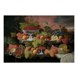 Rustic Fruits Meet Dreamy Sunset Perfect Poster