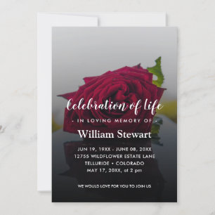 Rustic Funeral   Ro Blommigt Firande i Life Inbjudningar