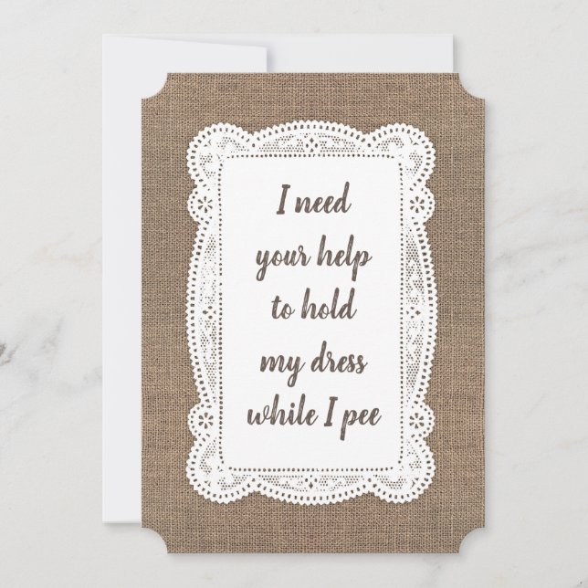 Rustic Funny Bridesmaid/Maid of honor Frieri Inbjudningar (Framsida)