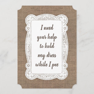 Rustic Funny Bridesmaid/Maid of honor Frieri Inbjudningar
