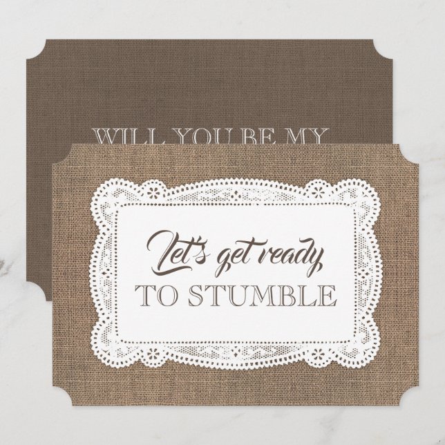 Rustic Funny Bridesmaid/Maid of honor Frieri Inbjudningar (Fram/baksida)