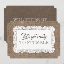 Rustic Funny Bridesmaid/Maid of honor Frieri Inbjudningar