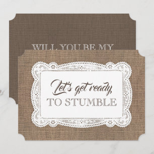 Rustic Funny Bridesmaid/Maid of honor Frieri Inbjudningar