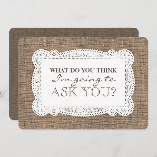 Rustic Funny Bridesmaid/Maid of honor Frieri Inbjudningar (Fram/baksida)