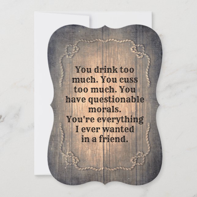 Rustic Funny Bridesmaid/Maid of honor Frieri Inbjudningar (Framsida)