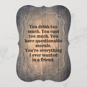 Rustic Funny Bridesmaid/Maid of honor Frieri Inbjudningar