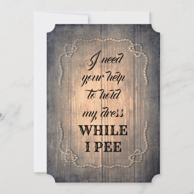 Rustic Funny Bridesmaid/Maid of honor Frieri Inbjudningar (Framsida)