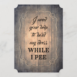 Rustic Funny Bridesmaid/Maid of honor Frieri Inbjudningar