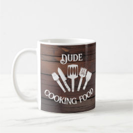 Rustic Funny Cooking Gift Manar-'Boy Cooking Food" Kaffemugg