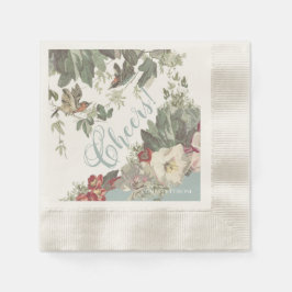Rustic Garden Birds Cheers Papper Cocktail Napkins Pappersservett