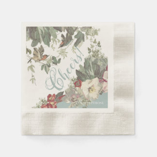 Rustic Garden Birds Cheers Papper Cocktail Napkins Pappersservett