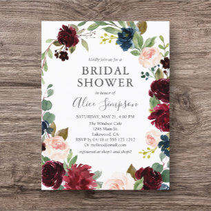 Rustic Garden Blommigt Calligraphy Möhippa Inbjudan Vykort