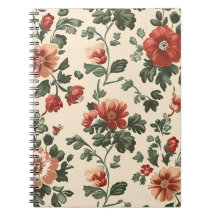 Rustic Garden Bloom - Vintage Red Blommönster