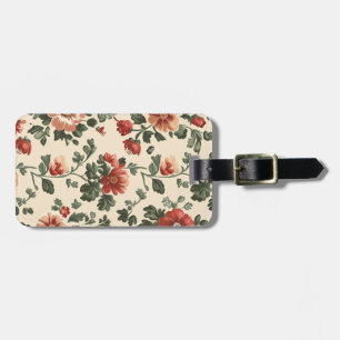 Rustic Garden Bloom - Vintage Red Blommönster Bagagebricka