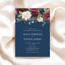 Rustic Garden Burgundy Blue Fall Wedding