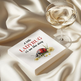 Rustic Garden Daisy Little Ladybug Baby Shower Pappersservett