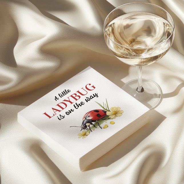 Rustic Garden Daisy Little Ladybug Baby Shower Pappersservett (Skapare uppladdad)