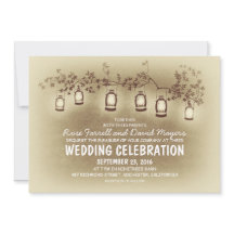 Rustic Garden Ljus - inbjudan till lanternasbröllo